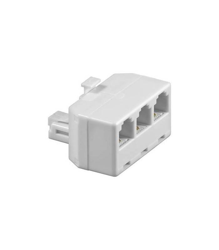 Adaptor RJ11 tata la 3x RJ11 mama alb Goobay