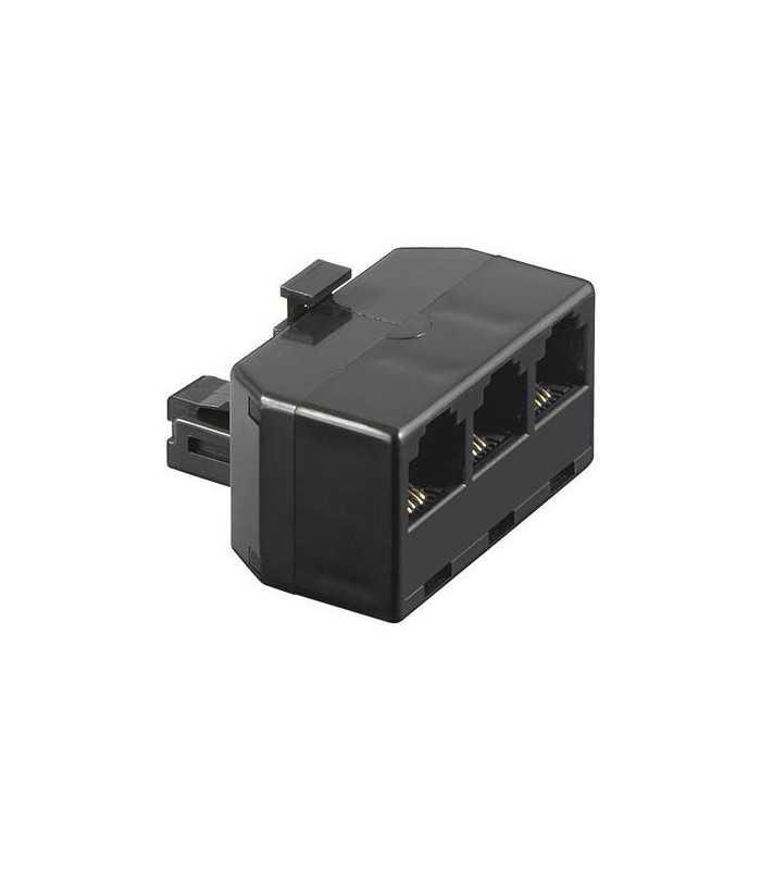 Adaptor RJ11 tata la 3x RJ11 mama negru Goobay