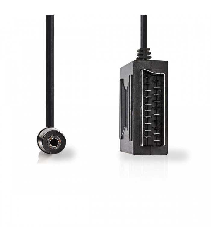 adaptor scart tata scart mama jack 35 mm mama 02m nedis 1