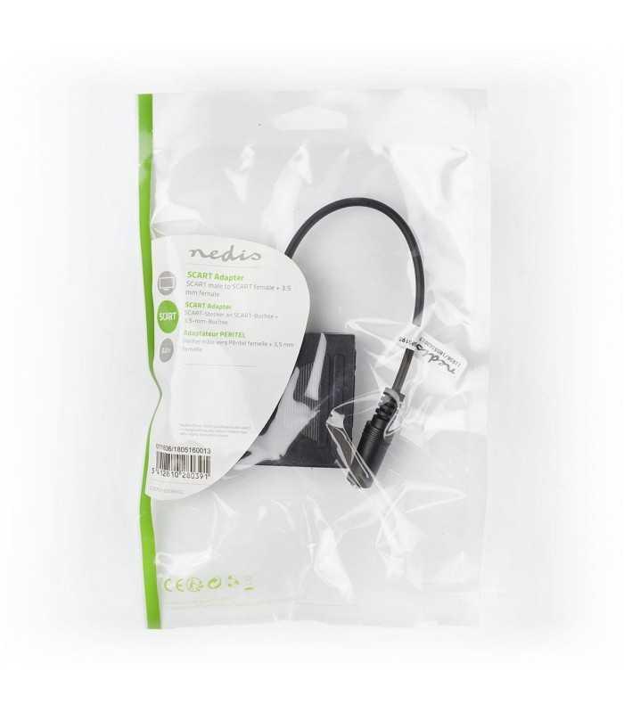 adaptor scart tata scart mama jack 35 mm mama 02m nedis 2