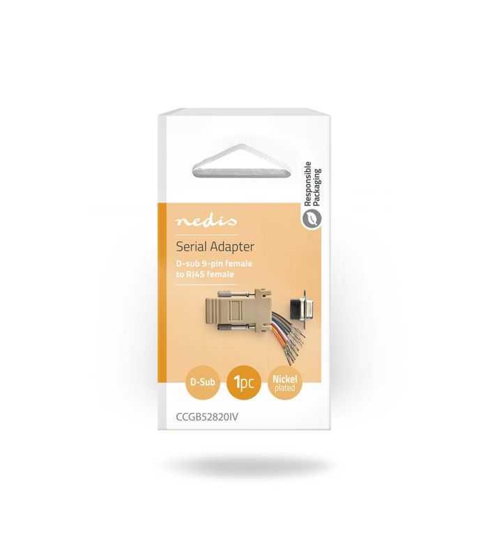 Adaptor Serial D Sub 9 Pini Mama Rj45 Mama Crem Nedis Ccgb52820iv