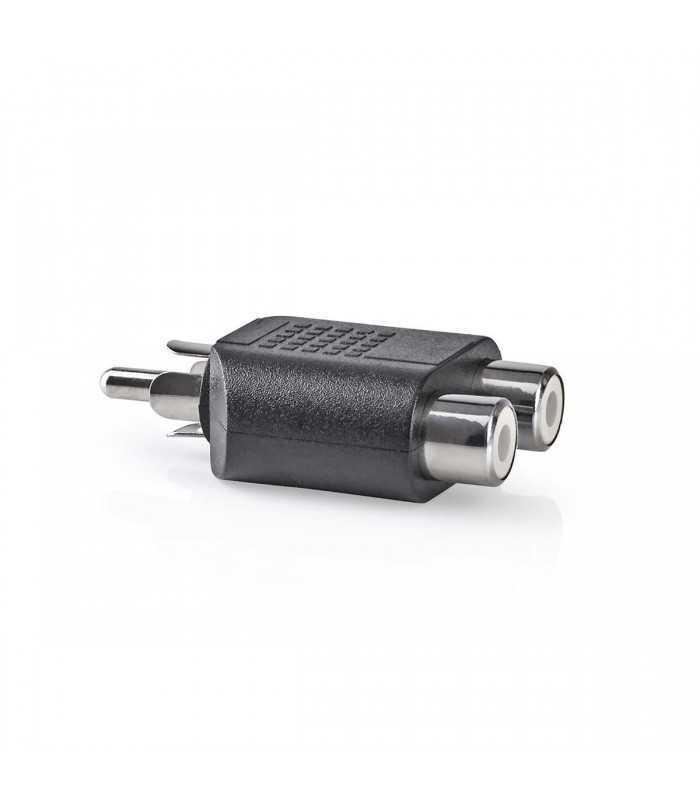 adaptor subwoofer rca tata 2x rca mama negru nedis 1