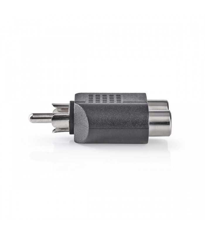 adaptor subwoofer rca tata 2x rca mama negru nedis 4