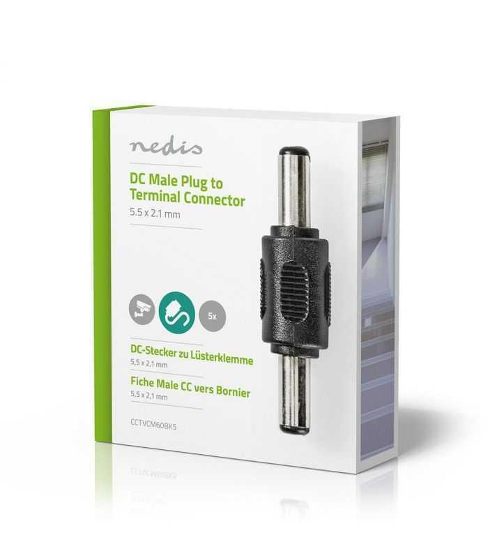 adaptor tata tata dc 55x21 mm 1buc conector pentru securitate cctv nedis 3