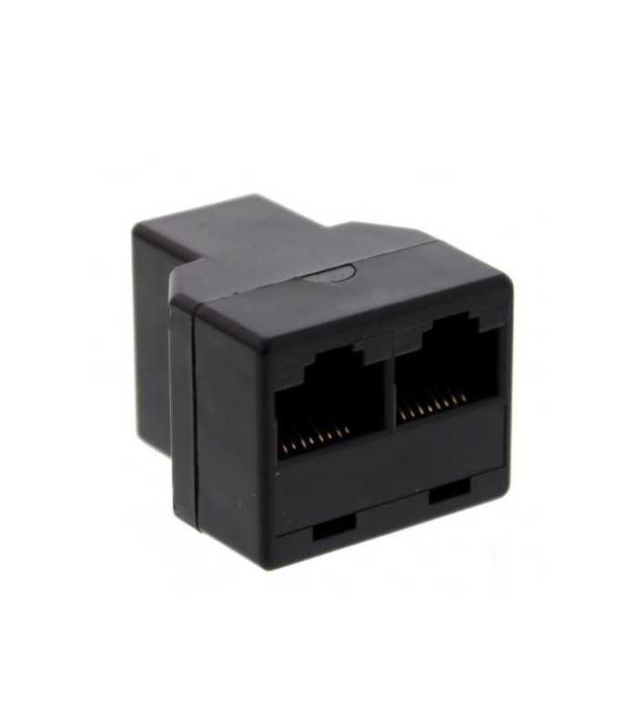 Adaptor telefonic 1x RJ11 6P4C mama - 2x RJ11 6P4C mama negru Well