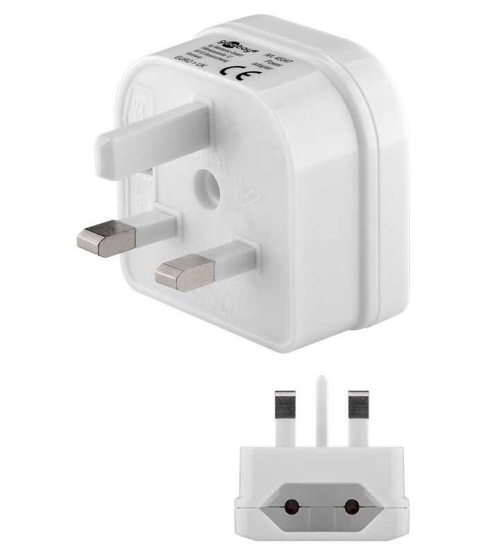 Adaptor UK ANGLIA - EURO 2 pini mama alb Goobay