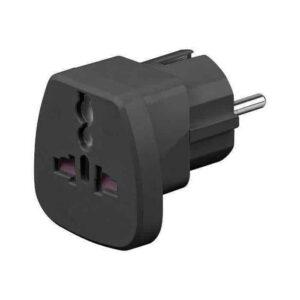 Adaptor univeral la CEE 7/7 Schuko negru 250V AC 16A Goobay