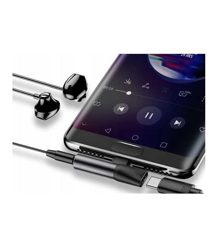 Adaptor Usb 30 Jack 35 Mm Mama Usb Type C Mama Alimentare La Usb Type C Mufa Akyga Ak Ad 62