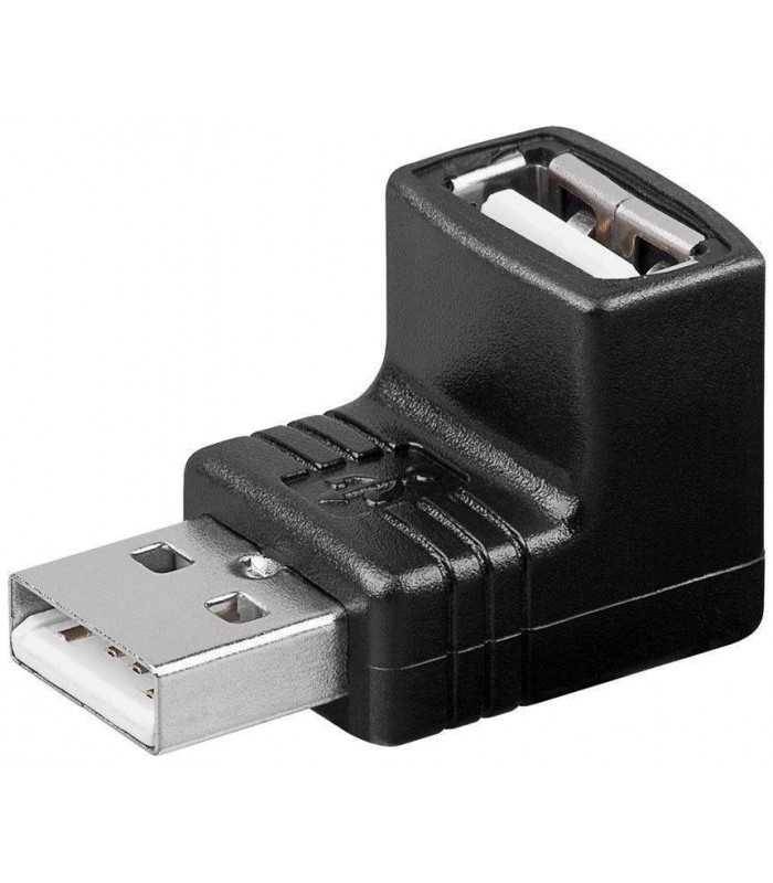 Adaptor USB A tata - A mama 90 grade Goobay
