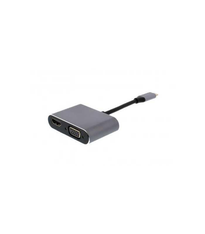 Adaptor USB Type C 3.1 - HDMI 4K 30Hz si VGA 1080p 60Hz Well