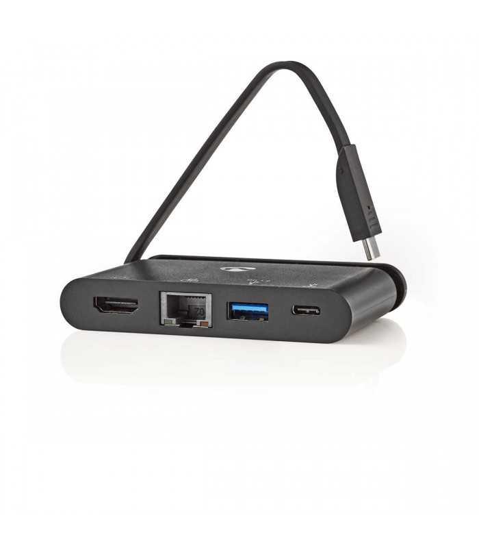 adaptor usb type c hdmi usb30 gigabit ethernet usb type c pd 100w negru nedis 3