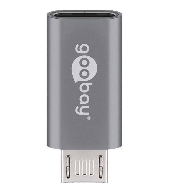 Adaptor USB Type C mama la micro USB 2.0 Tip B tata gri Goobay