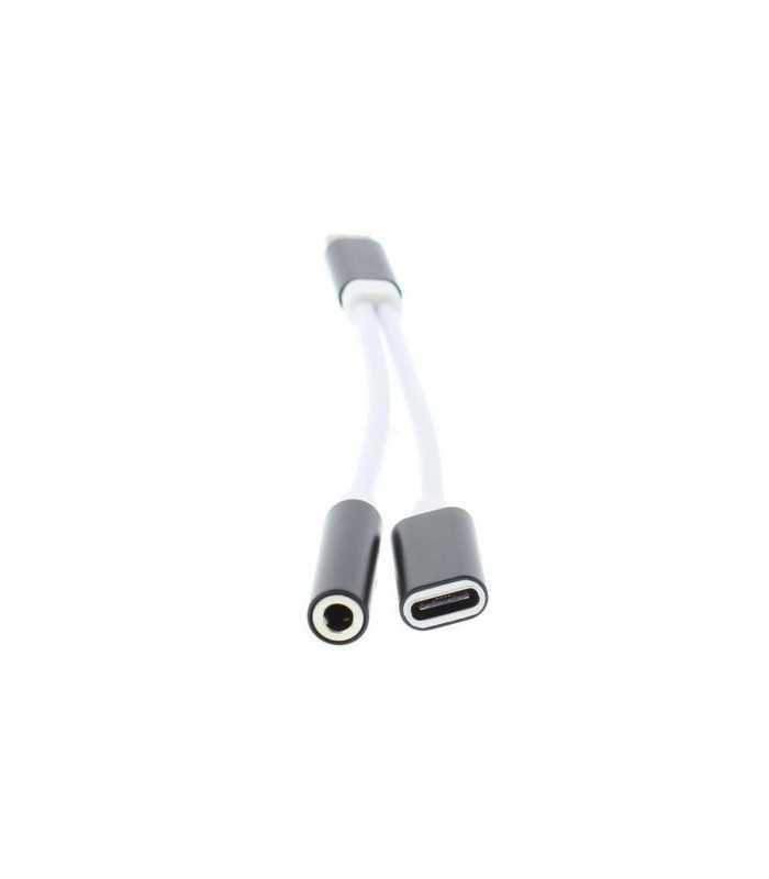 Adaptor USB Type C tata - jack 3.5 mm mama si USB Type C mama 13cm Well