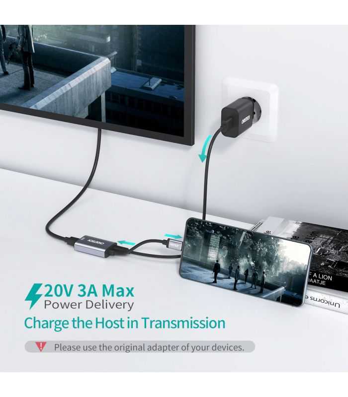 Adaptor Usb Type C Tata Mini Displayport Mama Pd 60w 4k 60hz 02m Gri Choetech Hub M06