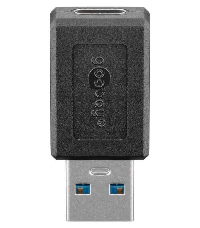 Adaptor USB3.0 SuperSpeed USB-A tata - USB-C mama negru Goobay 45400 3 Adaptor Usb30 Superspeed Usb A Tata Usb C Mama Negru Goobay 45400