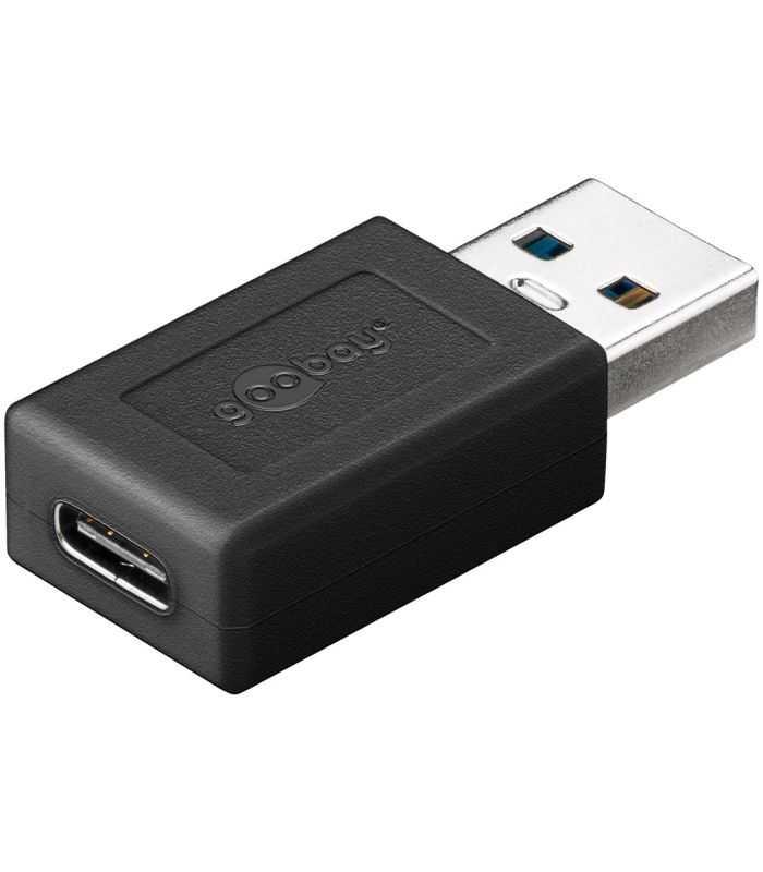 Adaptor USB3.0 SuperSpeed USB-A tata - USB-C mama negru Goobay 45400 2 Adaptor USB3.0 SuperSpeed USB-A tata - USB-C mama negru Goobay 45400