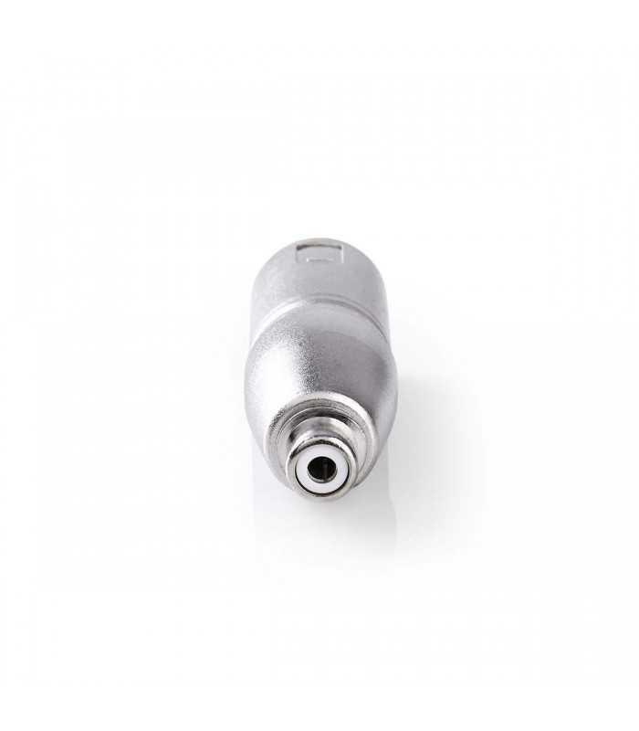 adaptor xlr 3 pini tata mama rca 1buc metal nedis 2