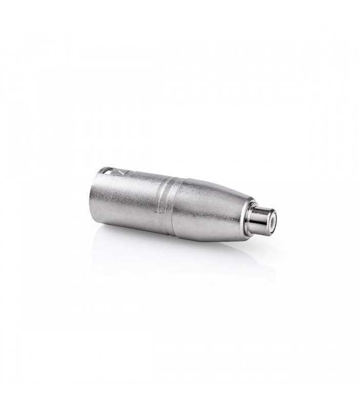 adaptor xlr 3 pini tata mama rca 1buc metal nedis 3