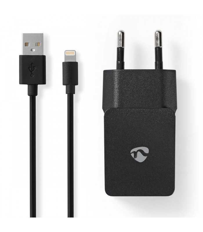 Alimentator 110-240V - USB x1 iesire 2.4A negru cablu Lighting inclus certificat MFi NEDIS
