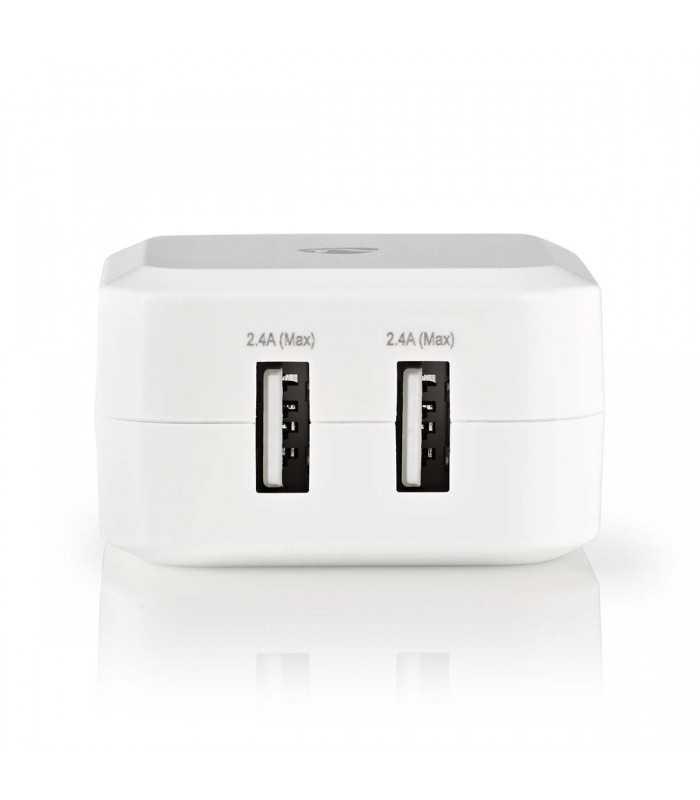 alimentator 110 240v usb x2 iesiri 42a alb nedis 1