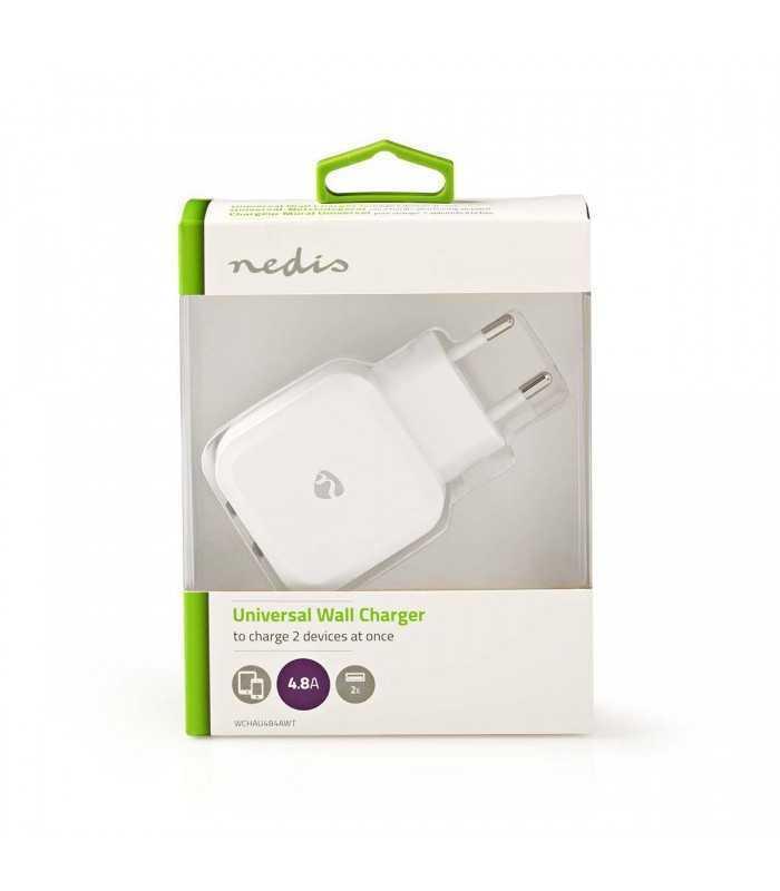 Alimentator 110-240V - USB x2 iesiri 4.2A alb NEDIS