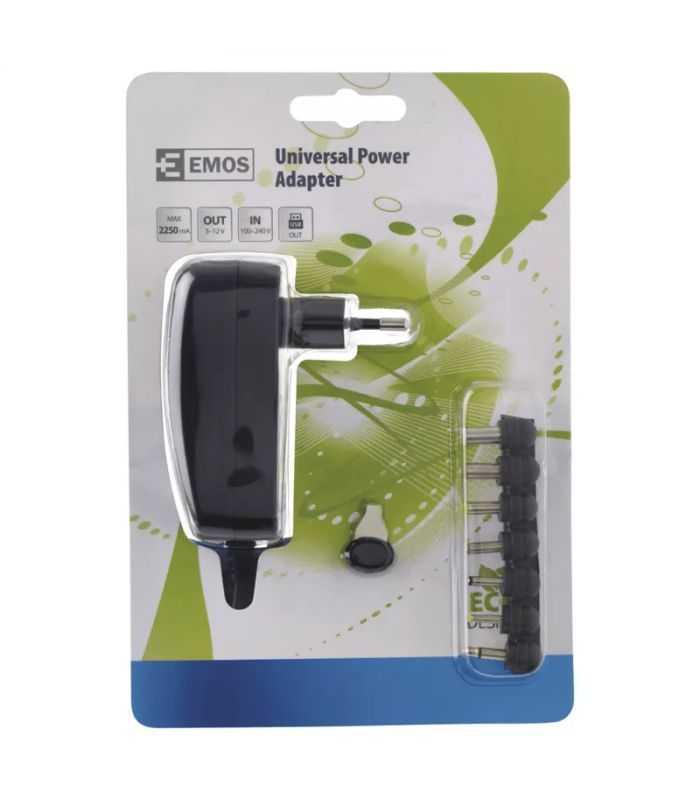 Alimentator Ac Dc 3 45 5 6 75 9 12 V 2250ma 8 Mufe Usb 35mm 235x075 30x10 35x135 40x17 50x21 55x25 Mm Emos N3113