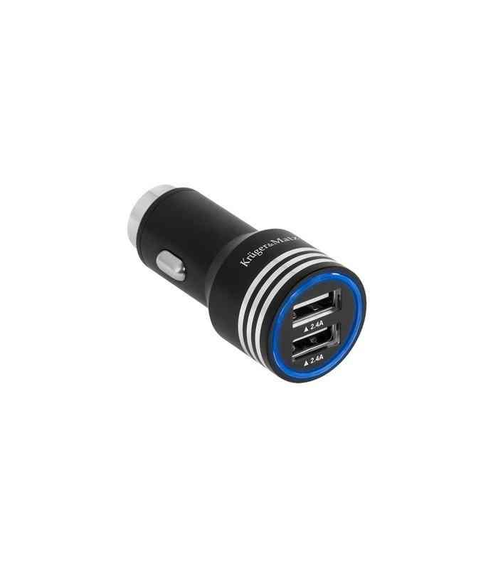 Alimentator auto 2x USB 4800mA 12-24VDC protectie la suprasarcina supratensiune Kruger&Matz