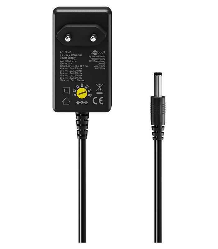 Alimentator In Comutatie Universal 3v 12v 1000ma 12 Mufe Goobay 64568