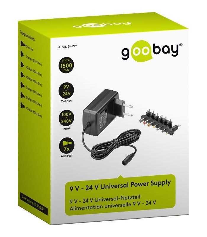alimentator in comutatie universal 9 24v 1500ma 9 mufe goobay 1