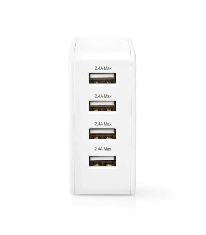 alimentator incarcator 220v usb 24w 2x24a 2x1a alb nedis 1