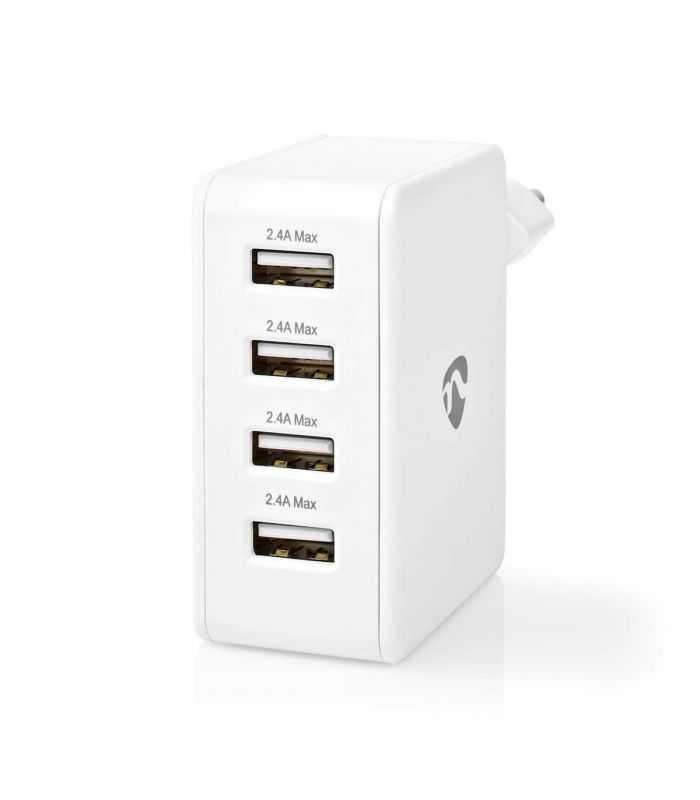 Alimentator incarcator 220V - USB 24W 2x2.4A 2x1A alb NEDIS