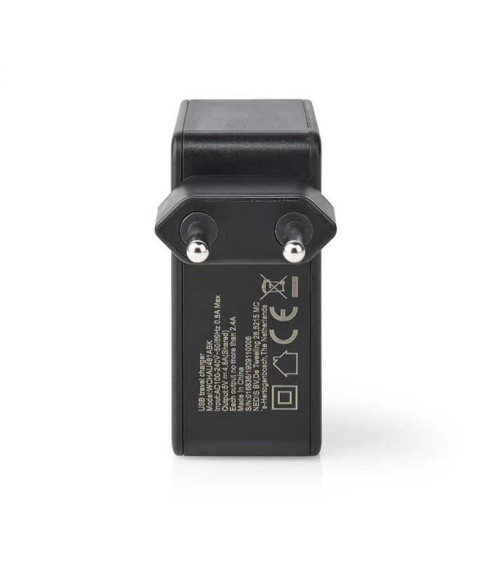 alimentator incarcator 220v usb 24w 2x24a 2x1a negru nedis 3