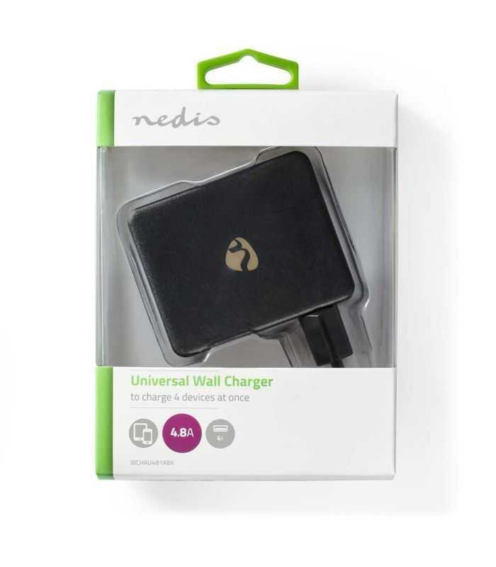 alimentator incarcator 220v usb 24w 2x24a 2x1a negru nedis 5