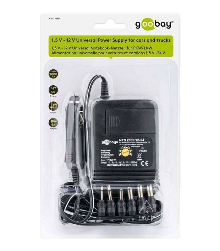 alimentator incarcator auto 12vdc iesire 15 9v 2a sau 24vdc iesire 15 12v 2a goobay 4