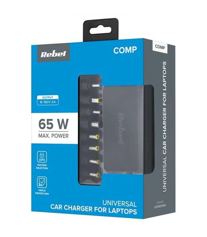 Alimentator Laptop Universal Auto 16 20v 65w Rebel Kom0996