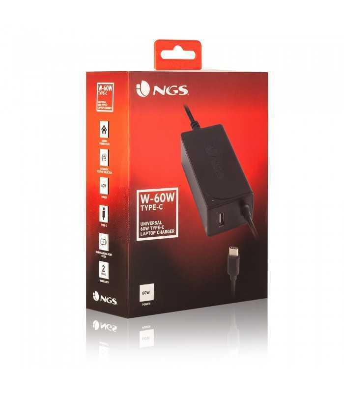 alimentator notebook conector usb type c 5 20v 60w 100 240v ngs 1