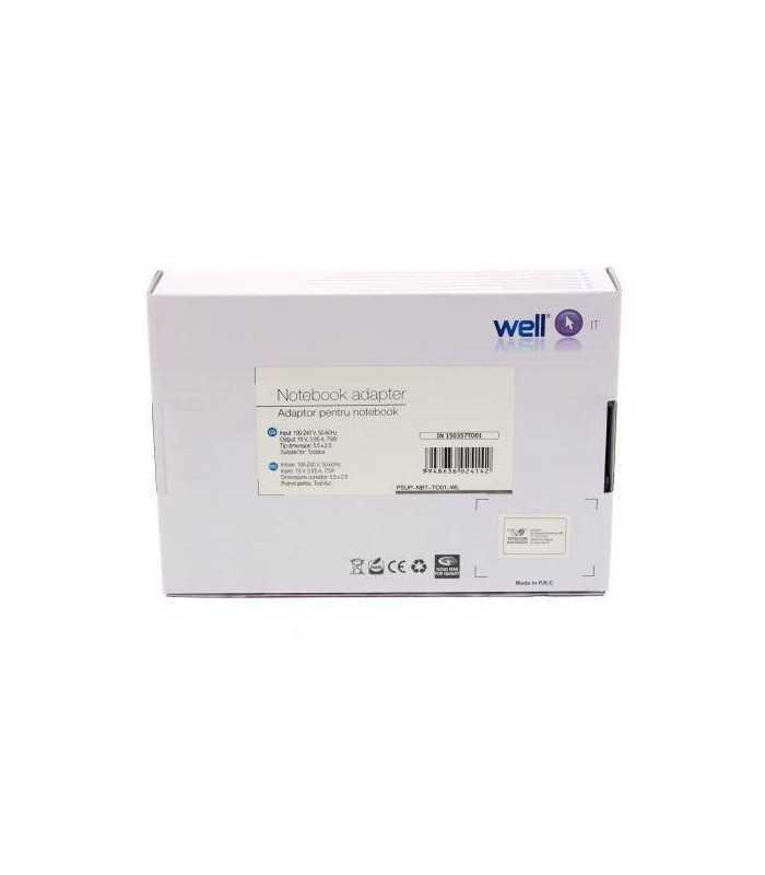 alimentator pentru laptop toshiba 19v 395a 75w mufa 55x25 mm well 1