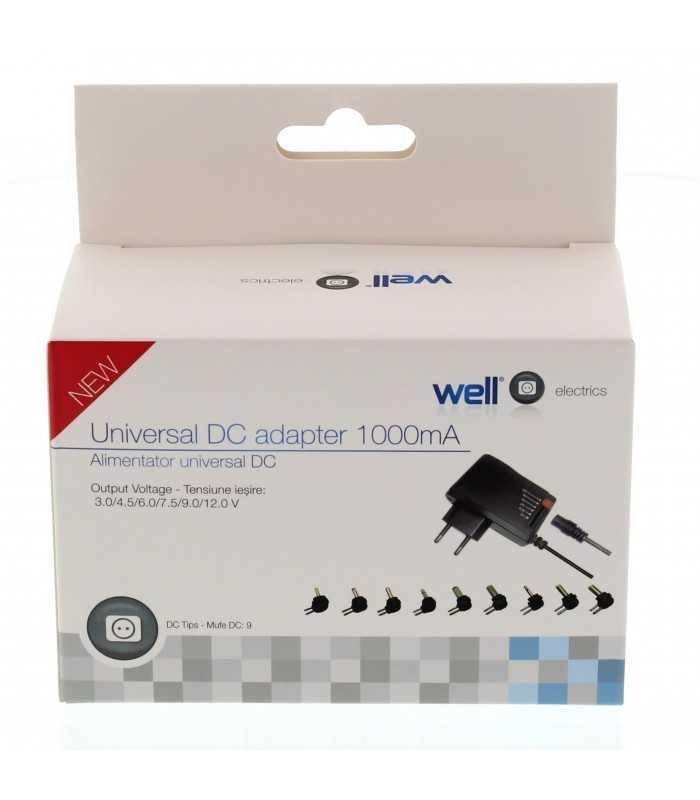 alimentator universal in comutatie 1000ma iesire usb 9 mufe well 1