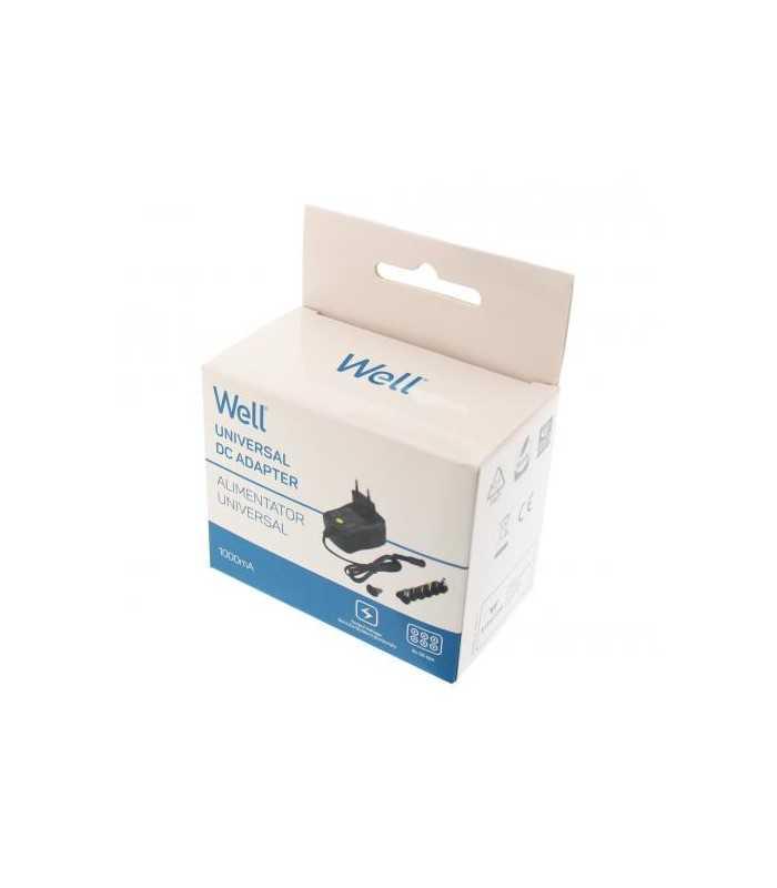 alimentator universal in comutatie 3 12v 1a 1000ma 6 mufe well 4