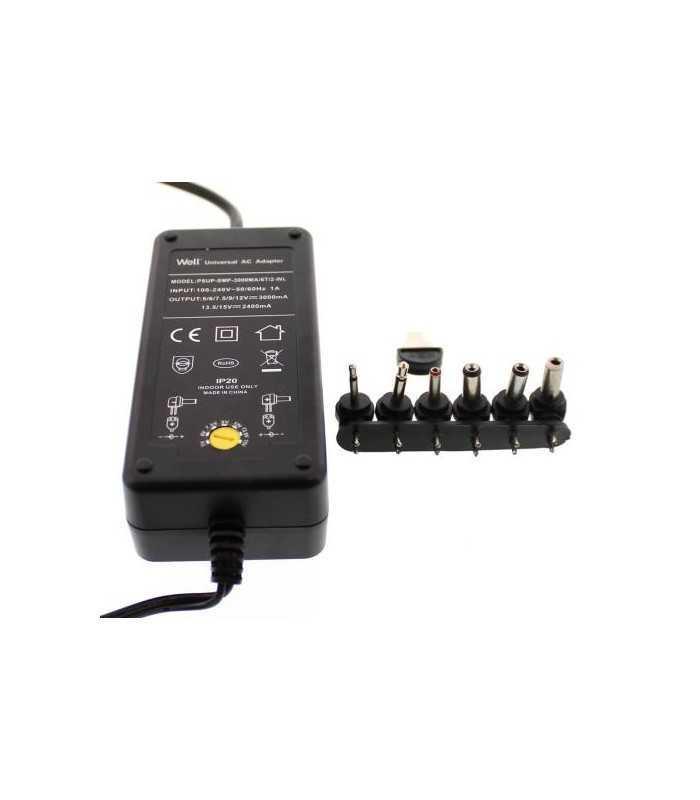 alimentator universal in comutatie 3000ma 5 15v 3a 6 mufe well 2
