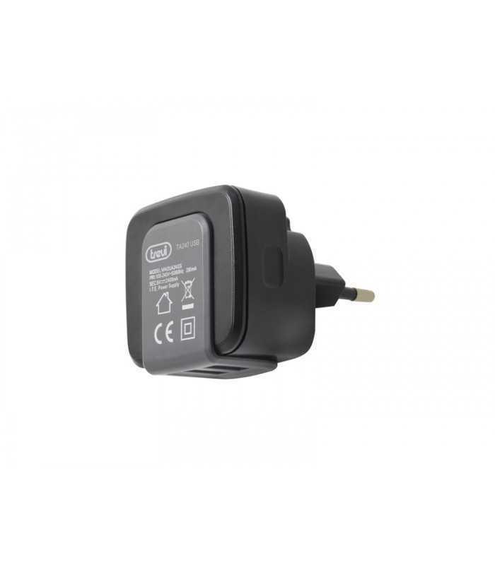 Alimentator USB 230V TA 240 USB 2 iesiri 2.4A negru Trevi