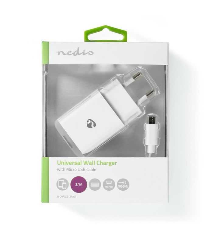 alimentator usb nedis iesire 21a cablu micro usb inclus alb 3