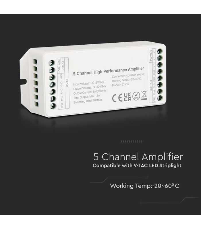 Amplificator Banda Led 5 Canale 15a V Tac Sku 2914