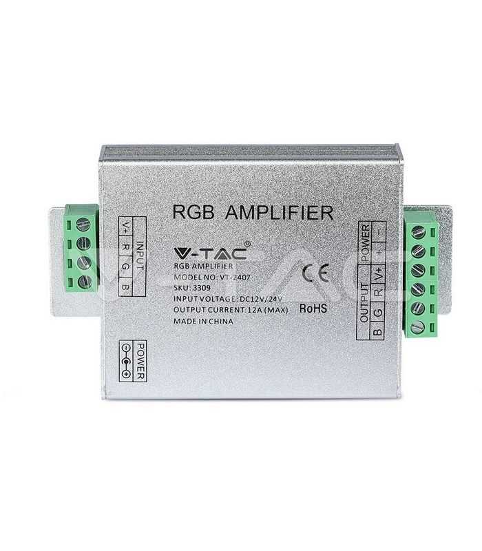 amplificator banda led rgb 12 24vdc 12a 3 canale x4a v tac 2