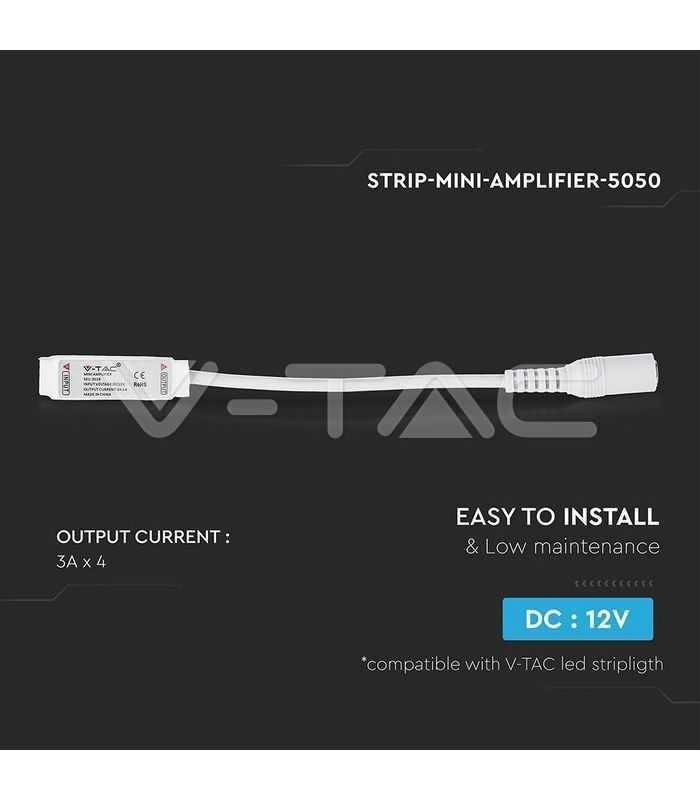 amplificator banda led rgb 5050 3x 4a 12v v tac 2