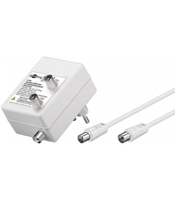 Amplificator semnal TV/antena DVB-T DVB-T2 DVB-C 2x 15dB Goobay