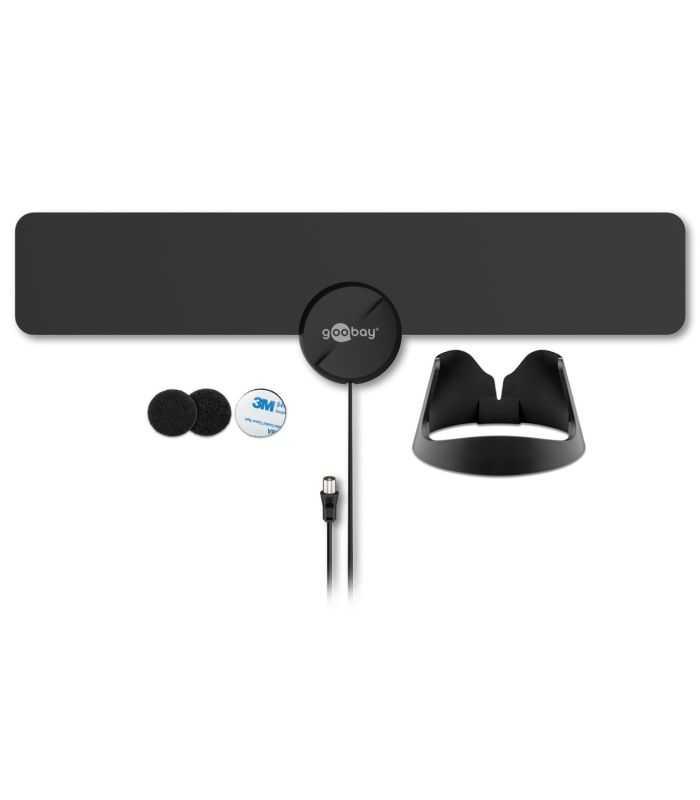 Antena De Interior Full Hd Ultra Plata 16dbi Filtru Gsm Lte 4g Dvb T Dvb T2 Activa Goobay 67183