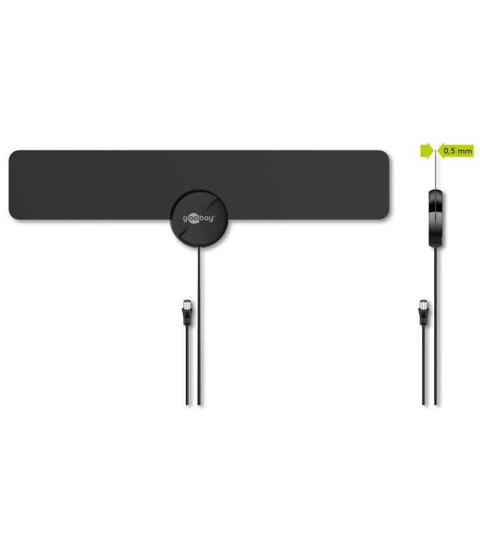 Antena De Interior Full Hd Ultra Plata 16dbi Filtru Gsm Lte 4g Dvb T Dvb T2 Activa Goobay 67183