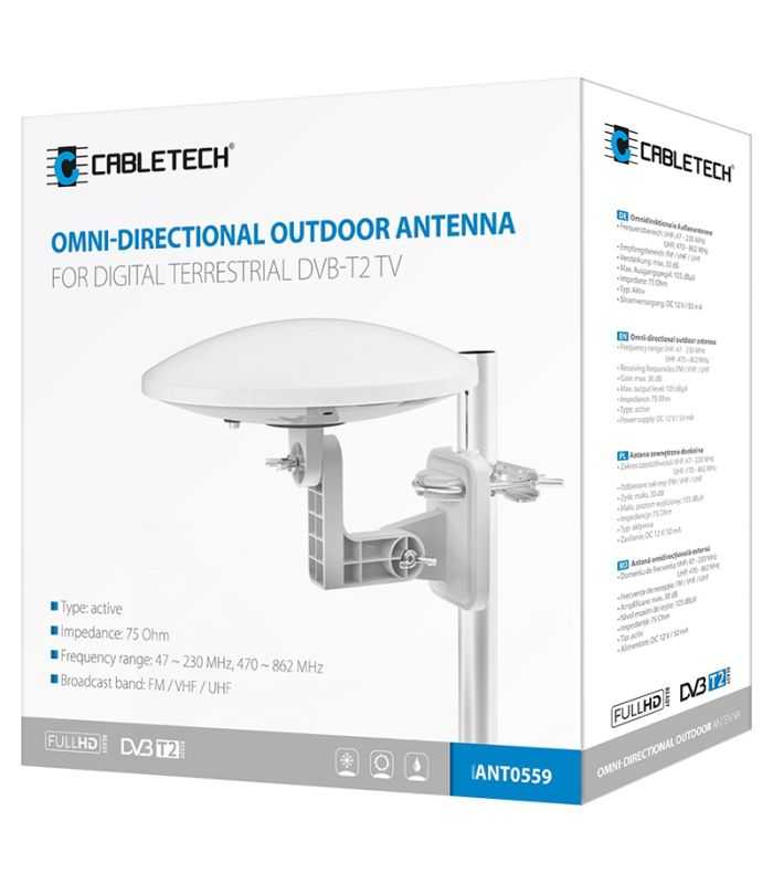 Antena Dvb T Isdb T Dmb T H Atsc Vhf Uhf Fm Omnidirectionala Externa Cabletech Ant0559