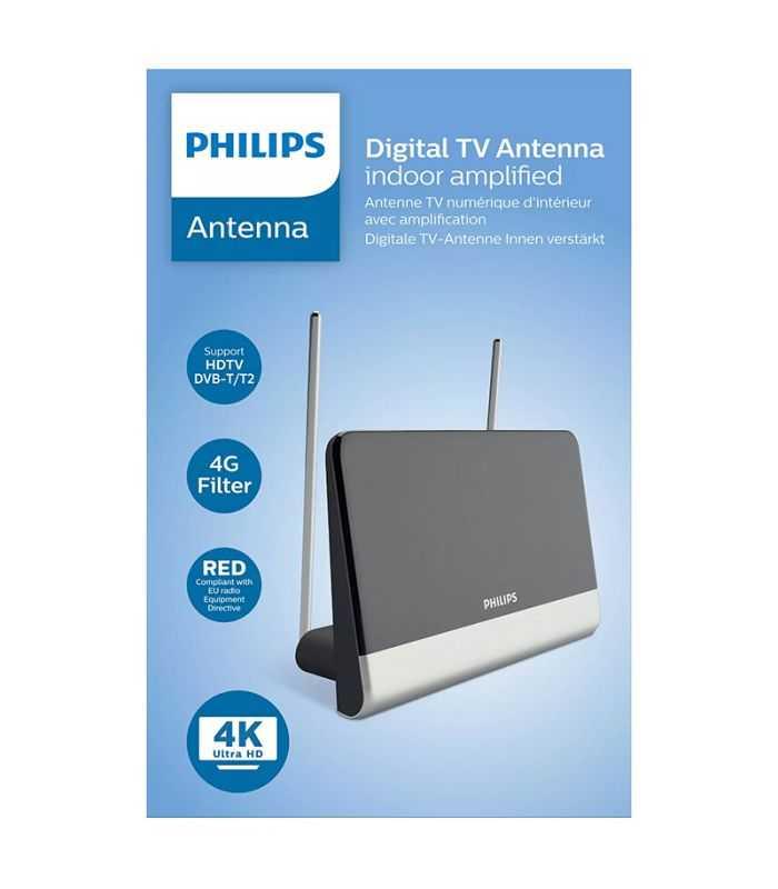 Antena Tv Digitala 4k Ultr Hd Philips Sdv6222 12 Cu Amplificare 48db Hdtv Dvb T T2 Fm